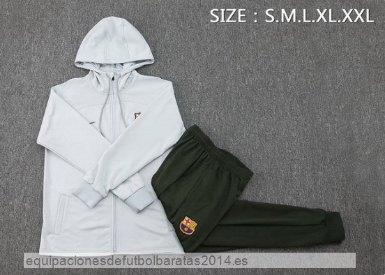 Nuevo Conjunto Completo Chaqueta Con Capucha Barcelona 23/24 Gris Claro Baratas